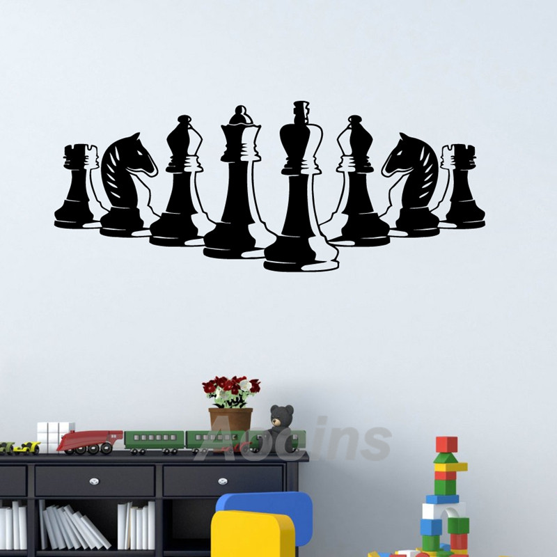 Chess Pieces Wall Decal Bedroo - Board Game Quote review and price